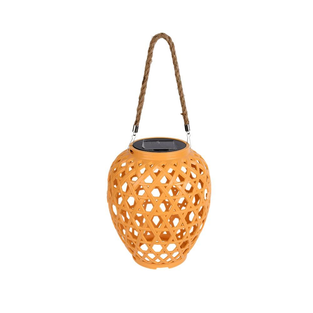 Woven Bamboo Solar Lantern: Waterproof Outdoor Decorative Hanging Lamp for Garden and Courtyard