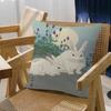 Kanin konstkudde present hemmakontor dekoration sovrum soffa bil kuddfodral fodral 45x45