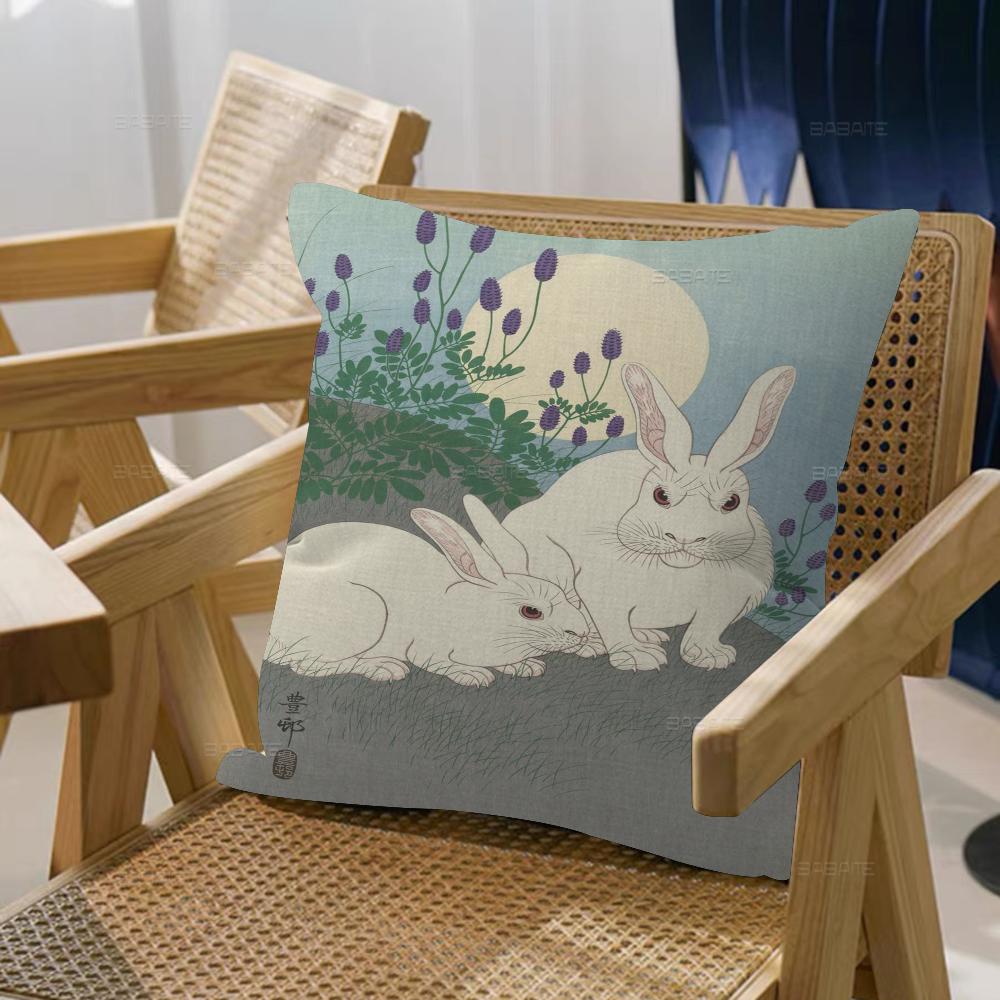 Kanin konstkudde present hemmakontor dekoration sovrum soffa bil kuddfodral fodral 45x45