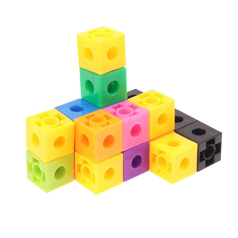 50/100Pcs Home School Preschool Connected Cube Toys For Mathematical Counting Plastic Counting
