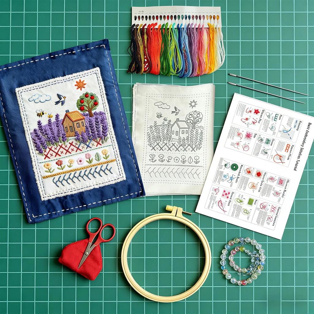 Embroidery Stitch Book for Beginners Creative Sewing Book DIY Stitches Books with Patterns Book Embroidery Sewing Kit