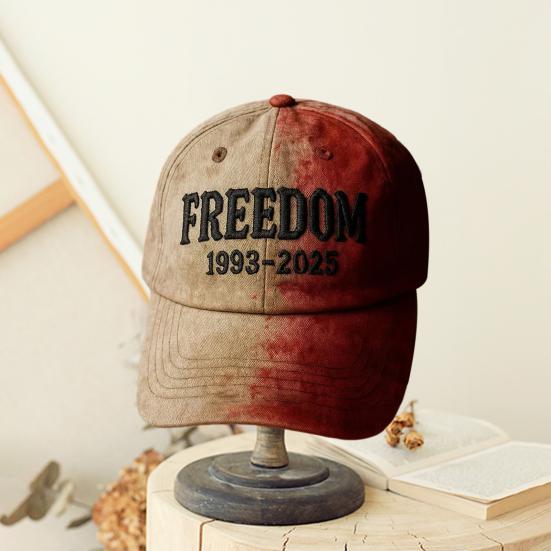 Blood Splatter Halloween Baseball Hat Freedom 1993-2025 Letter Print Baseball Cap Halloween Daily Wear
