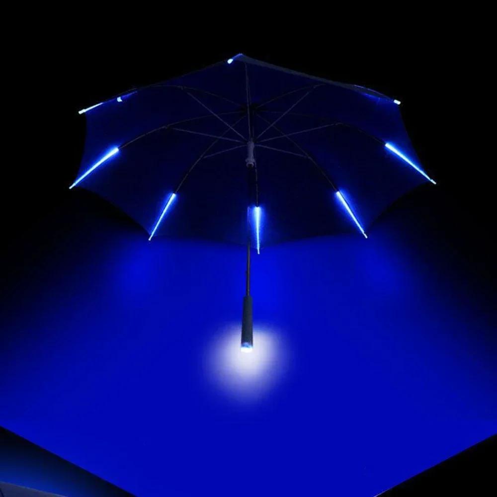 

Transparent Umbrella with Luminous LED Light Personality Umbrella for Boys Girls Location Shooting Supplies Stage Props Umbrella full-fiber&8K синій