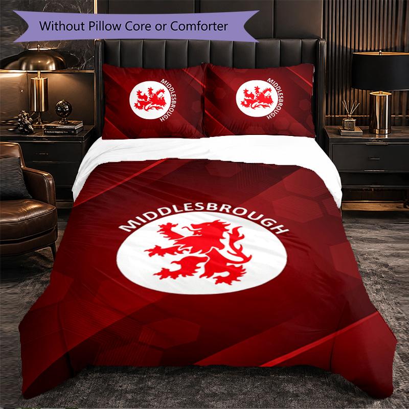 Biancheria da letto a tema Middlesbrough Set 3 pezzi Copripiumino Biancheria da letto decorativa per camera da letto di adolescenti Decorazione per la casa