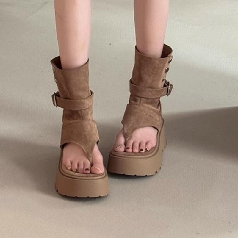 Mode Damessandalen Zomer Mode Bohemien Platform Sandalen Uitgesneden Ort Buis Broek Dames Laarzen Retro Romeinse Laarzen Sandalias Mujer