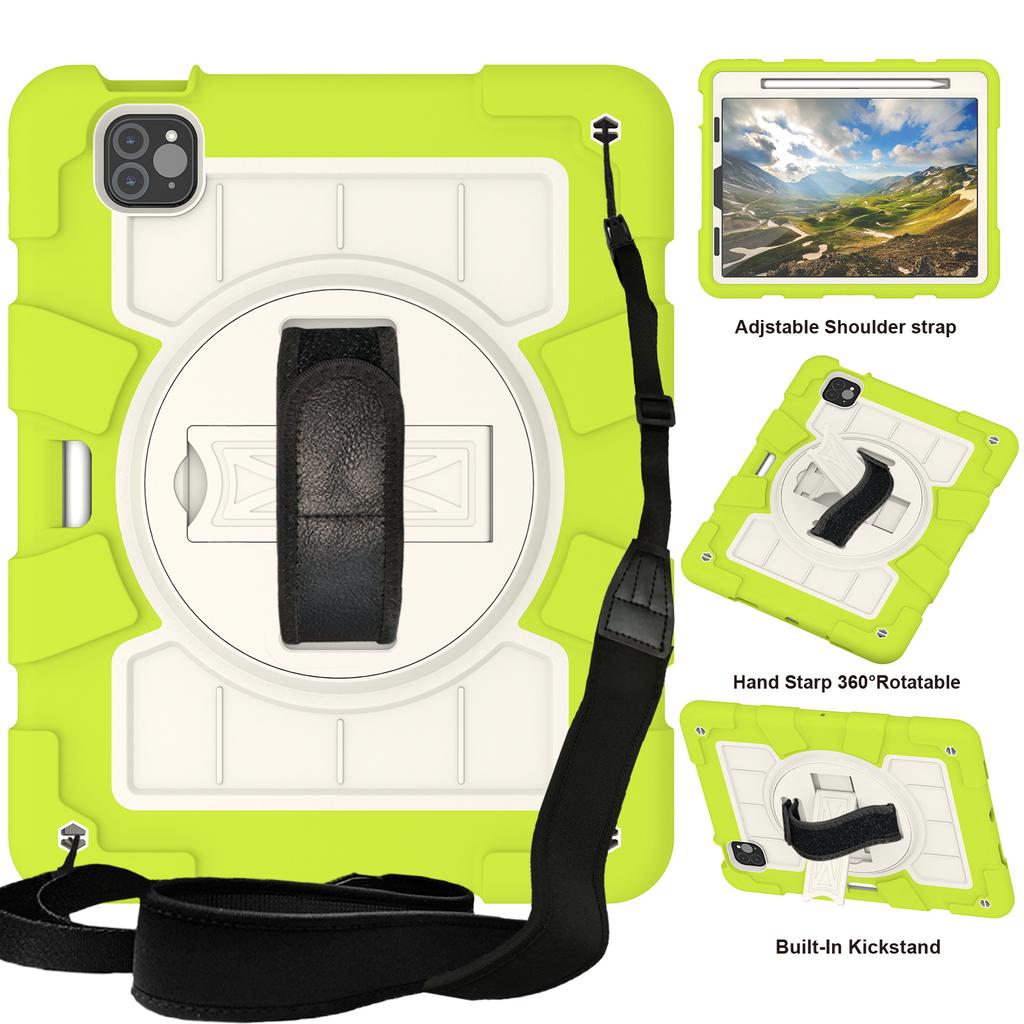 360 Rotating Case Universal for IPad Pro 11 2018 2020 2021 2022 Air 4 5 10.9 Kickstand Cover Shockproof with Hand Shoulder Strap