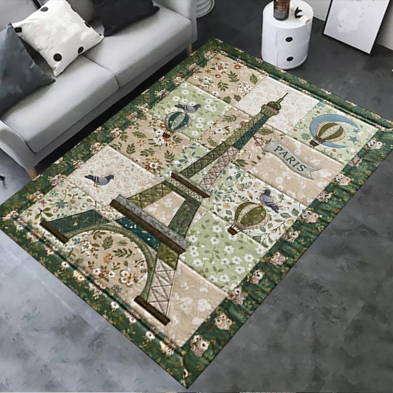 2025 New Paris Eiffel Tower Carpet Rug for Living Room Bedroom Home Sofa Decoration,Kids play Non-slip Floor Mat91