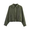 2026 spring new European and American cross-border women's long-sleeved lapel fluffy bomber jacket w107 8887