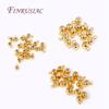 18K Gold Plated Positioning Beads For Chain 3/4/5mm Round "Smart" Bead with Silicone Insert and Ring DIY Jewelry Fittings