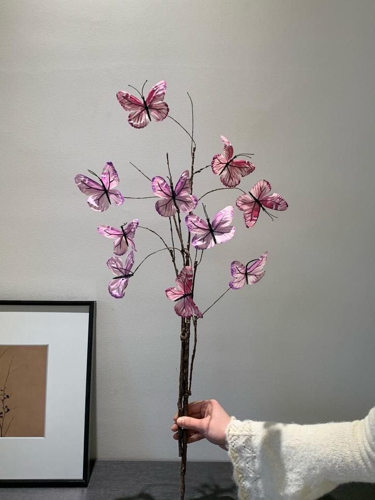 Luxury Artificial Butterfly Flowers in Glass Vase for B&B, Coffee Shop, and Home Decor