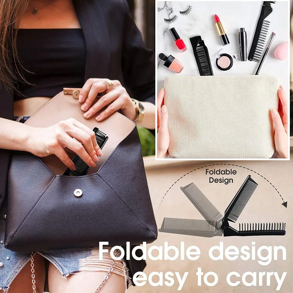 4pcs Oil Head Folding Pocket Combs Hair Brush Hairdressing Combs Portable Hair Comb  Man Women