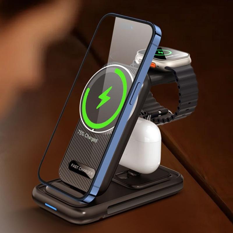Multiple Gadget Energy Hub Simultaneous Wireless Energy Foldable Compact Designs For Smartphones Smartwatches Earphones