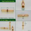 Brass Pagoda Head Insert for Gas Hose, Natural Gas Pipeline Connector 8/12, Pneumatic Fittings Inline Cross Tee