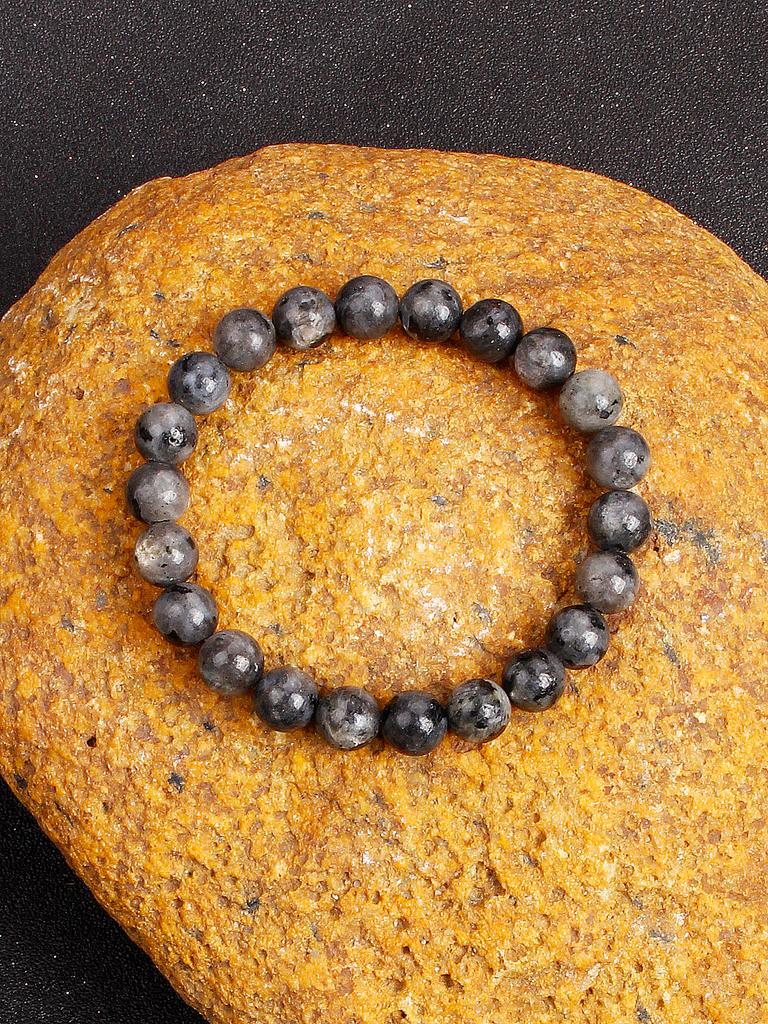 Real Natural Labradorite Stone Bead Bracelet Men Women Vintage Black Flash Stone Bracelet with Original Natural Crystal Gift