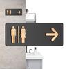 Bathroom Sign Acrylic Restroom Directional Sign Adhesive Toilet Signage for Business Home Office Restaurant Laundry Shopping