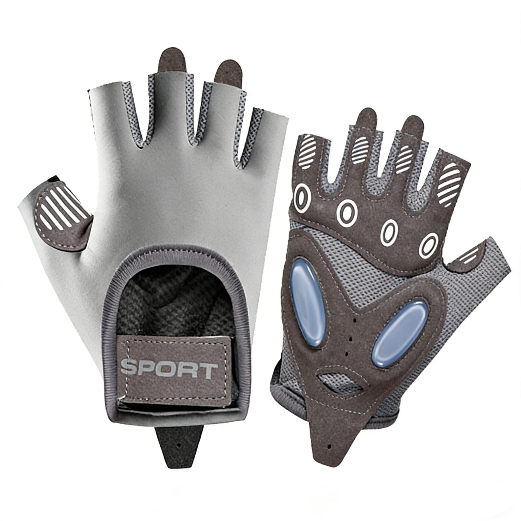 Unisex Cycling Sports Fitness Half-Finger Split-Finger Silicone Gloves Pull-On Summer Nylon Customizable Style Gym Fishing S