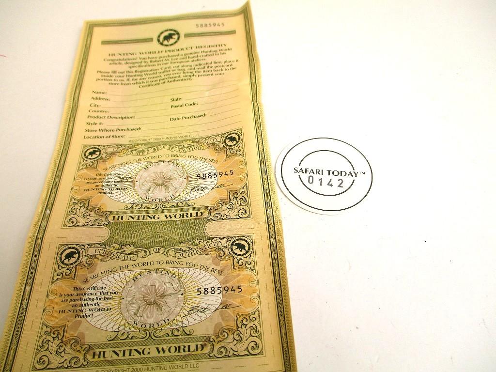 Authentischer HUNTING WORLD Safari Schwarzer Canvas Leder 6 Bilder Schlüsselanhänger #a978 Überholt