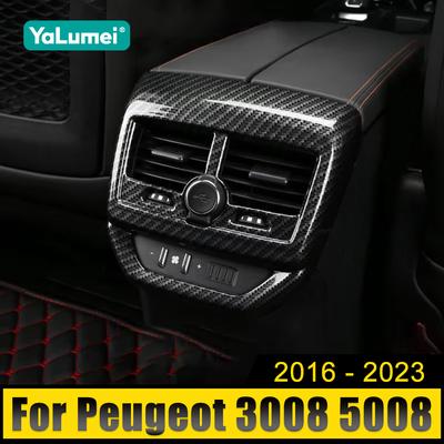 Für Peugeot 3008 5008 GT 2016 2017 2018 2019 2020 2021 2022 2023 Hybrid Auto Hinten Klimaanlage Vent Outlet Abdeckung trim Aufkleber