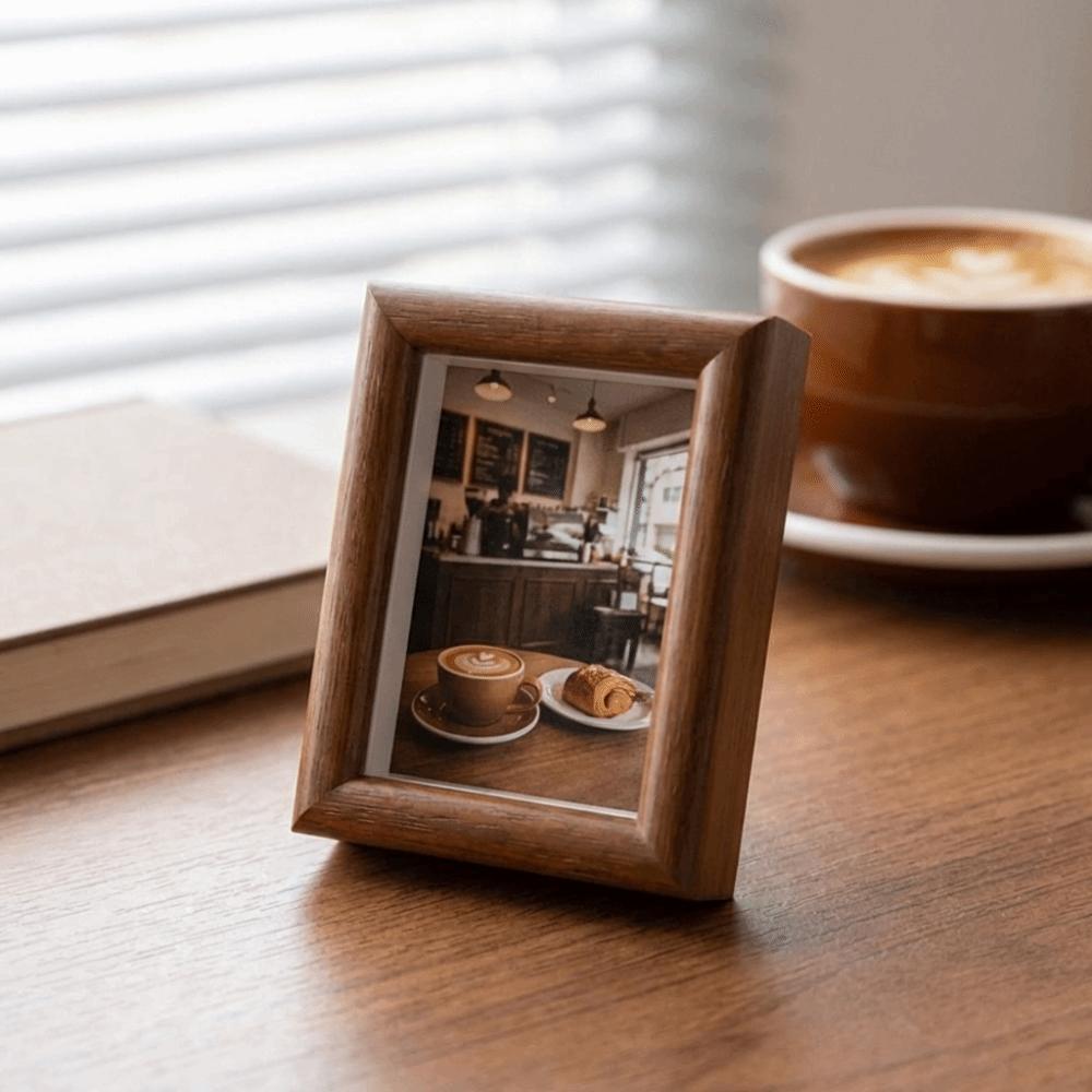 2PCS Rustic Antique Picture Frames Square Photo Storage Frame Small Frame Display Holders  Office