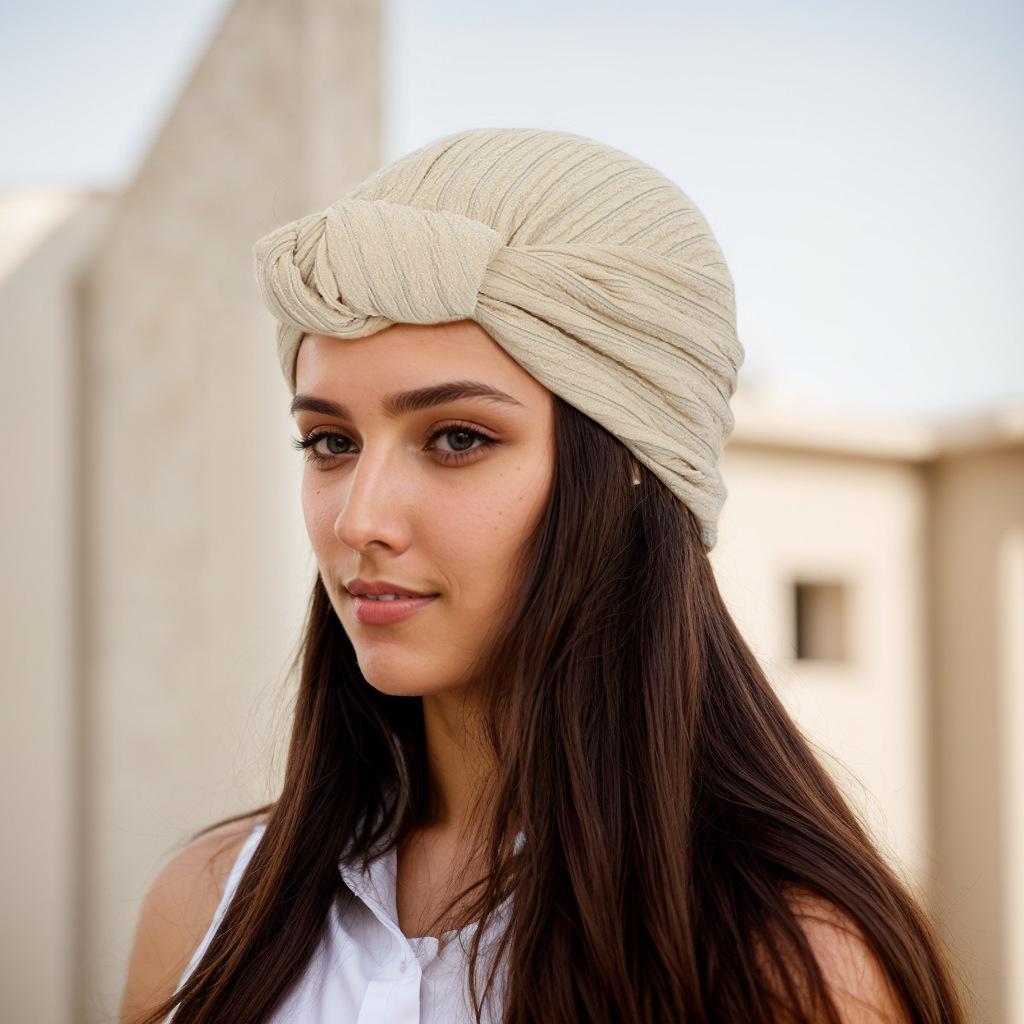 Turbante Elegante da Donna Stile Filo Argentato Cappello per Capelli