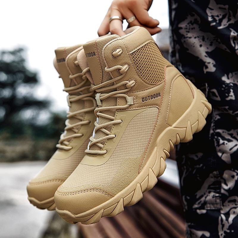 Men's Mid-Top Desert Tactical Military Sports Boots - Large Size