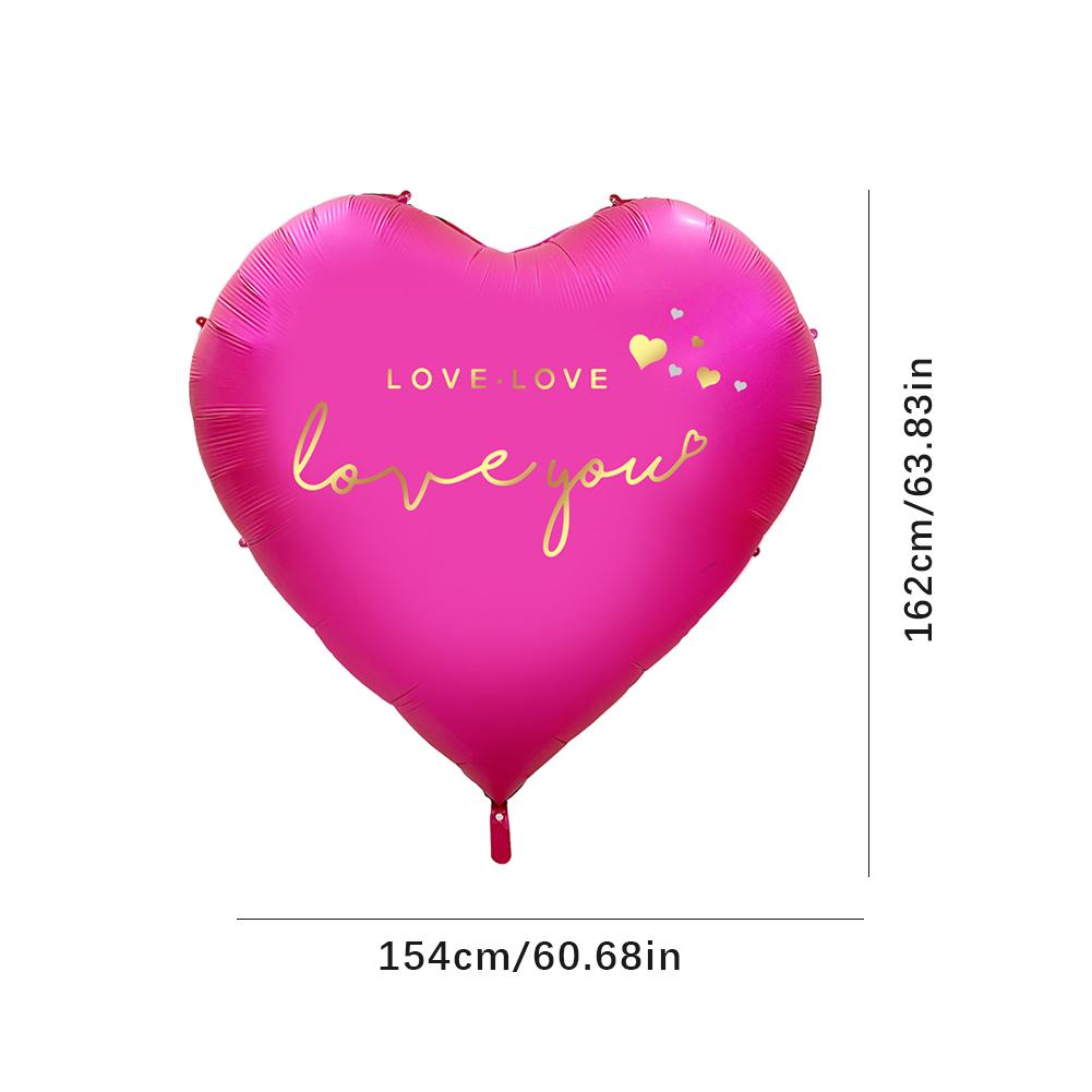 Giant Heart Shaped Aluminum Foil Balloon Oversized Love You Wedding Valentine Party Decoration Romantic Backdrop Proposal Decor