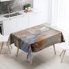 Woods Snow Tablecloth Home Decor Stain Resistant Waterproof Table Decoration Rectangular Kitchen Fireplace Countertop