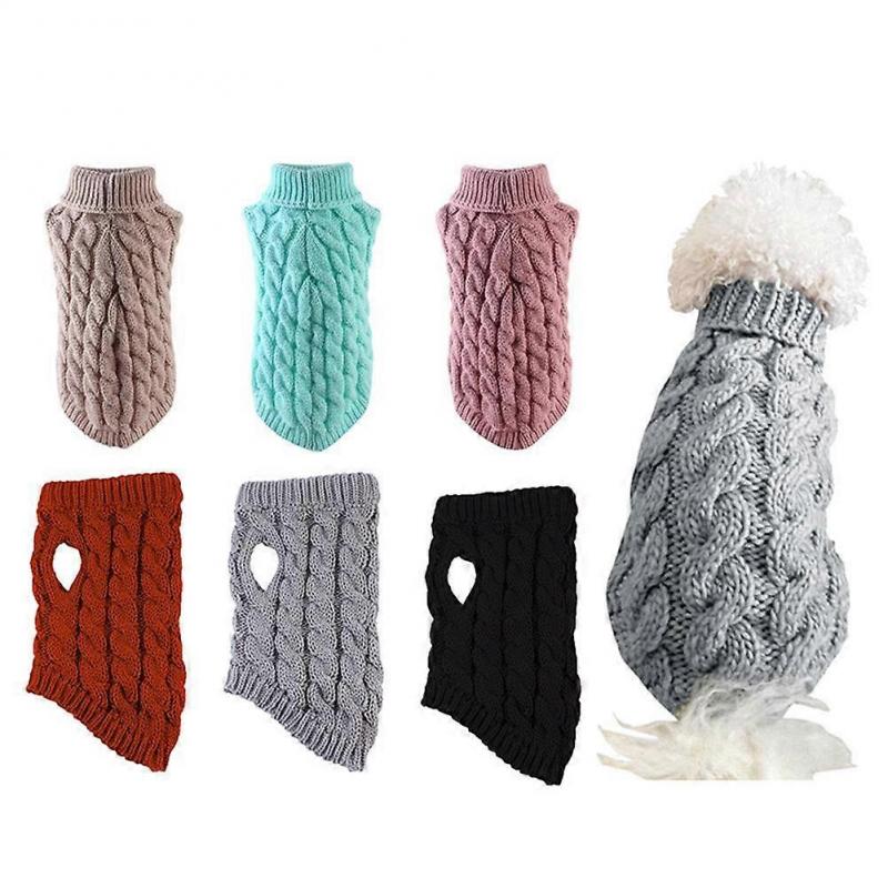Dog Clothes Pet Costume Coat Apparel Sweater Autumn Winter Warm Knitwear
