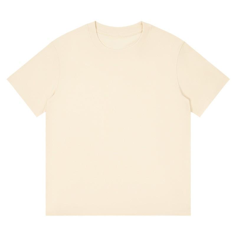 Men s 230g Pure Cotton Short Sleeve White T-shirt - Trendy Summer Base Layer for Couples M