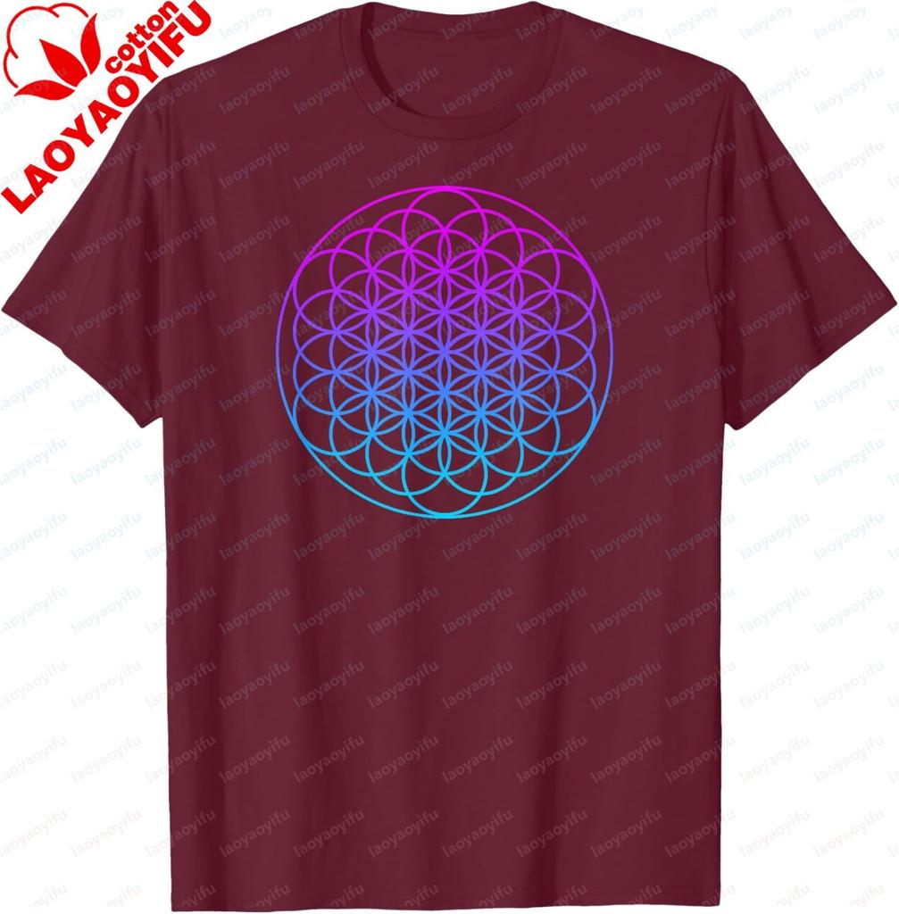 Sacred Geometry Shirt Flower Of Life Tshirt Unisexs And Unisexs 100 Cotton Shortsleeved Shirt Couple Y2k Graphic Tee