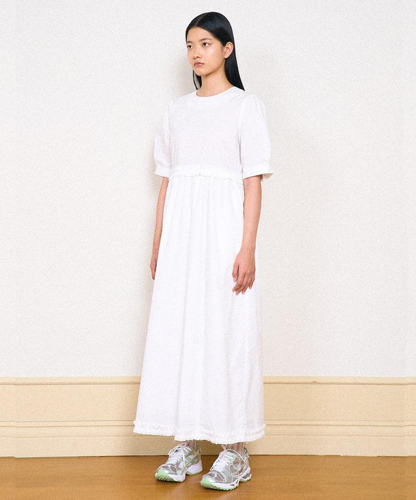 Partimento Woman Puff Sleeve Maxi Dress_White