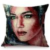 Beautiful Face Oil Painting Art Decorative Throw Pillow Case Funky Woman Portrait Cotton Linen Sofa Cushion Cover Cojines