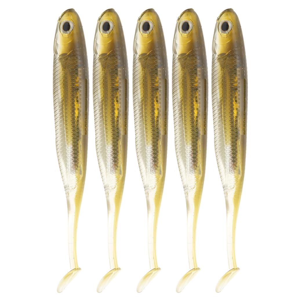 5pcs Artificial Fishing Bait Soft PVC Paddle Tail Shad Fish Lures Fish Tackle Accessory