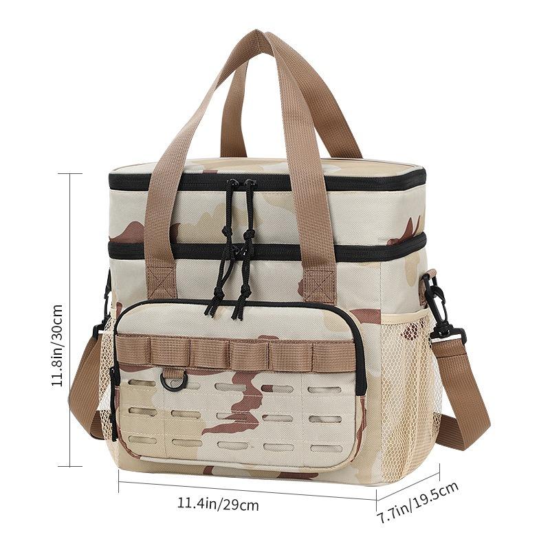 Outdoor Camouflage Picnic Bag Large Capacity Insulated Lunch Box Oxford Cloth Ice Bag for Travel
