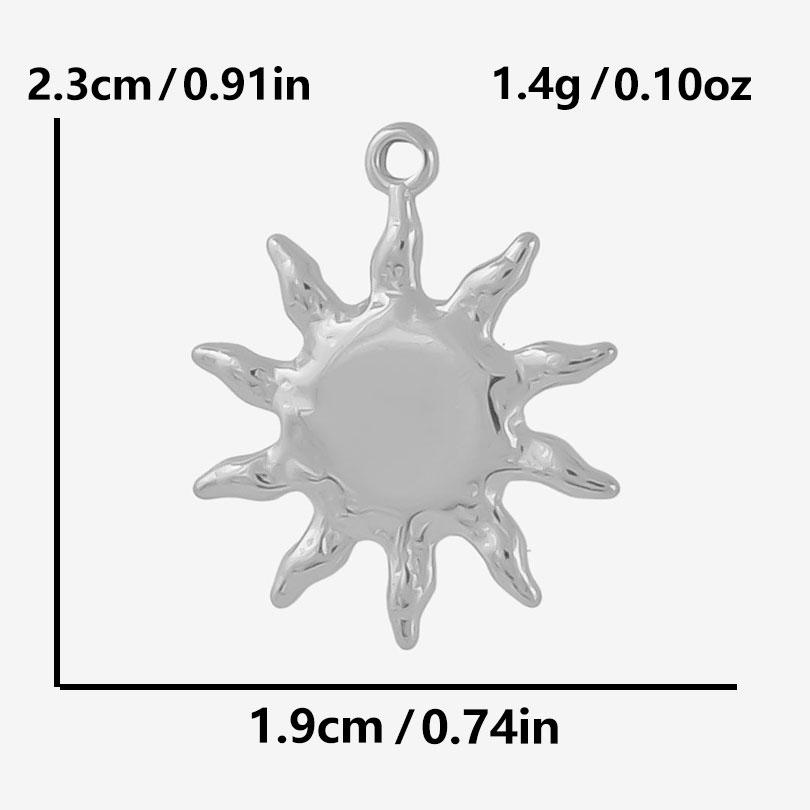 5pcs/Lot High Quality Steel Color Pentagram Star Sun Stainless Steel Pendant For Jewelry Making Supplies Handmade Bracelet Charm