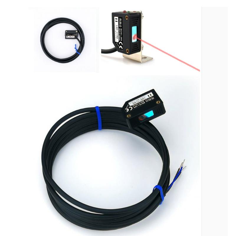 Square Laser Diffuse Reflection Photoelectric Switch Infrared Sensing Distance 200-300MM PNP Visible Light Normally Open