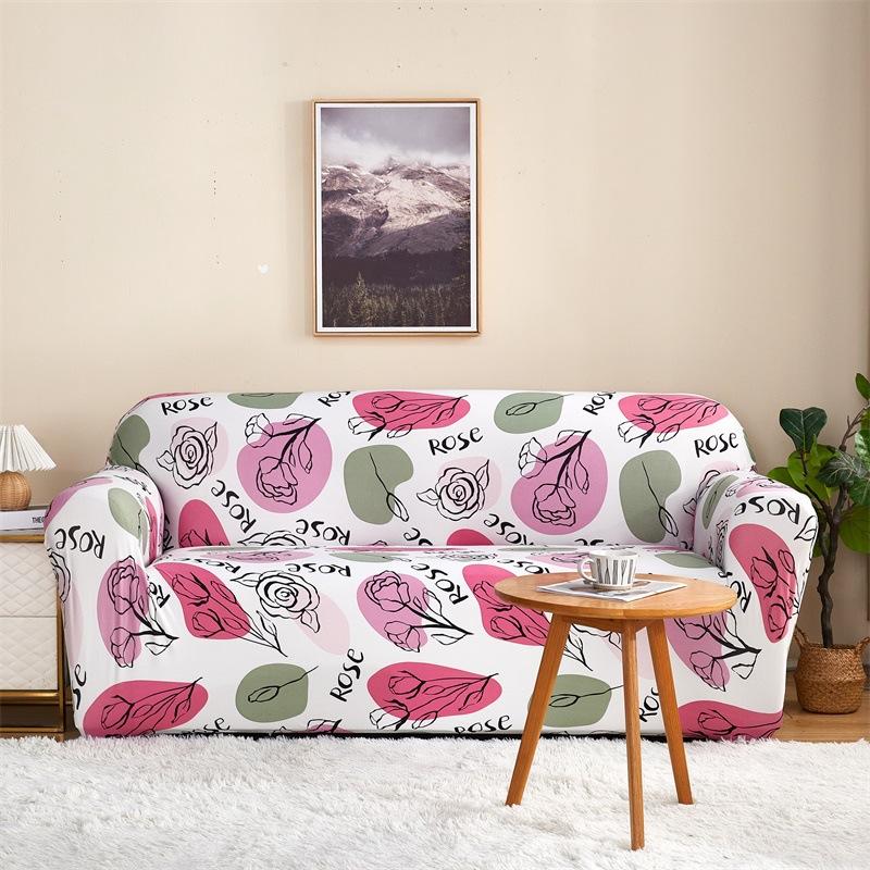 Elastic All Inclusive Printed Sofa Cover Easy To Install Sofa Protector for Living Room Anti-Wear Home Decor for All Seasons