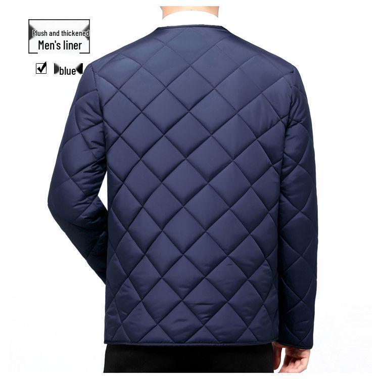 Men's Warm Down Cotton Jacket for Autumn/Winter - Thick Inner Layer, Large Size, Short Jacket for Middle-Aged and Elderly