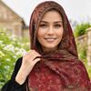 Ethnische Paisley-Stickerei Hijab-Schal Retro Cashew-Baumwolle Muslimische Frauen Hijabs Schal-Wickel Damen Elegante Schals Turban-Kopftuch