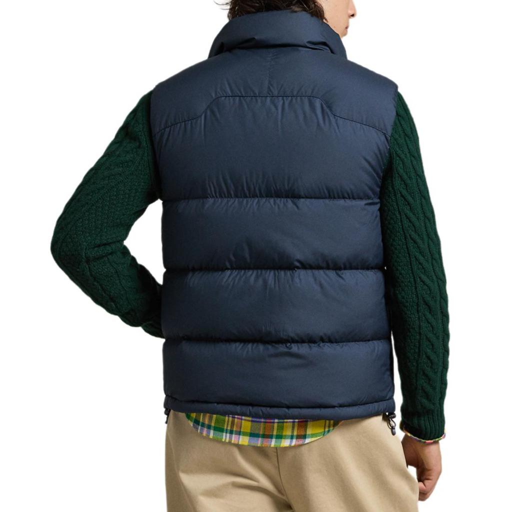 Polo Ralph Lauren FW24 Zipper Embroidered Solid Color Sleeveless Down Jacket Men Jackets Dark-Blue MNPOOTW1N220164-410