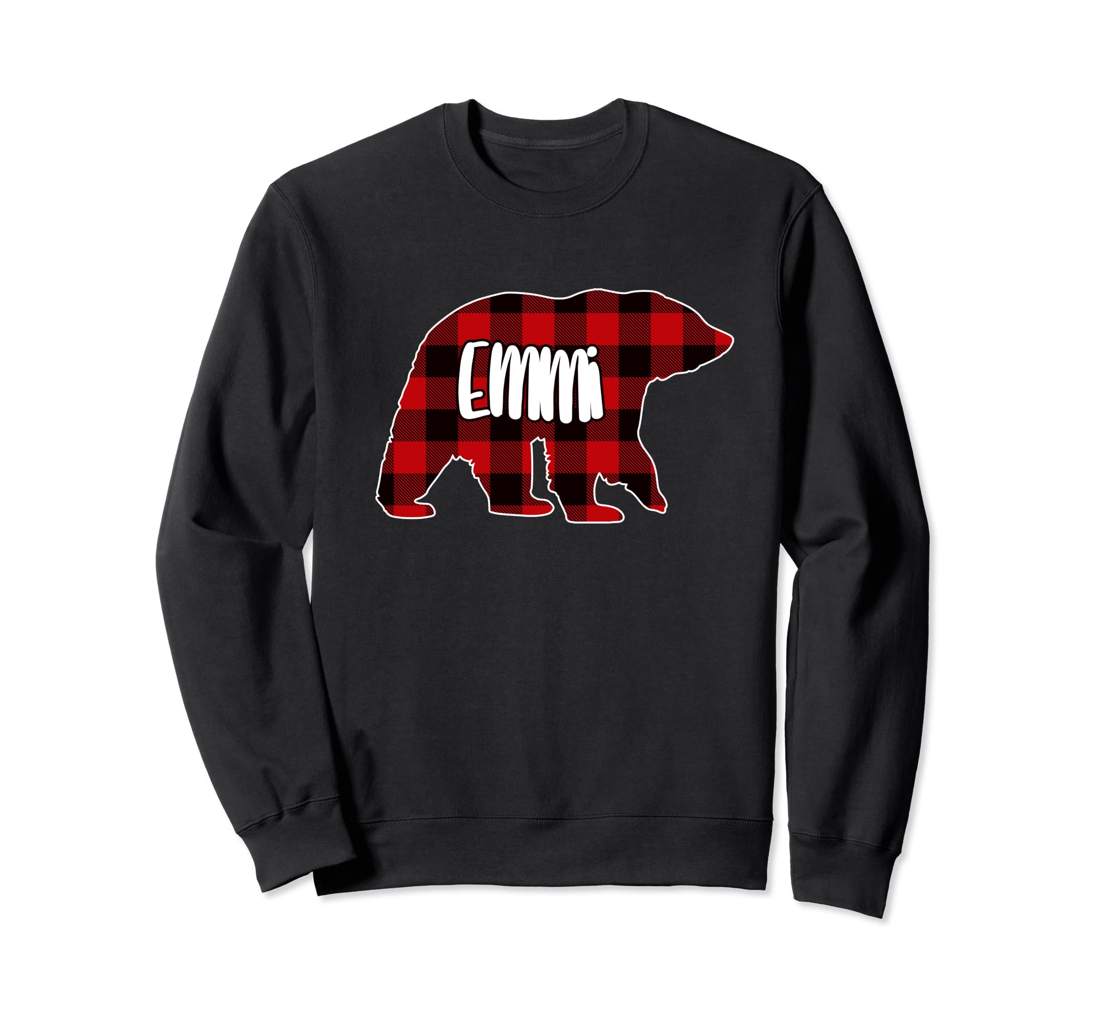 

Emmi Bear Custom Red Buffalo Plaid Christmas Pajama Sweatshirt чёрный