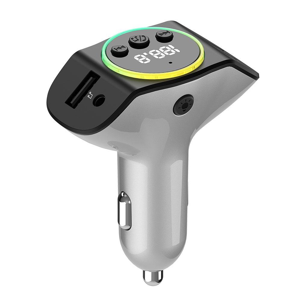 FM Transmitter Car Bluetooth PD30W+QC3.0 PD Fast Charger Dual USB Car MP3 Player  Adapter