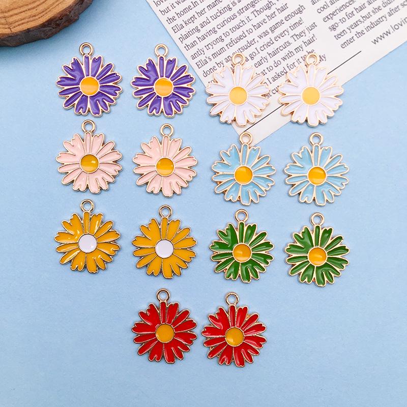 

Colorful Daisy Alloy Pendant Handmade Earrings