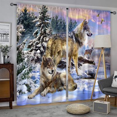 3D Wölfe Tier Moderne Vorhänge für Wohnzimmer Luxus Schlafzimmer Küche Vorhänge Vorhänge Fenster Behandlungen