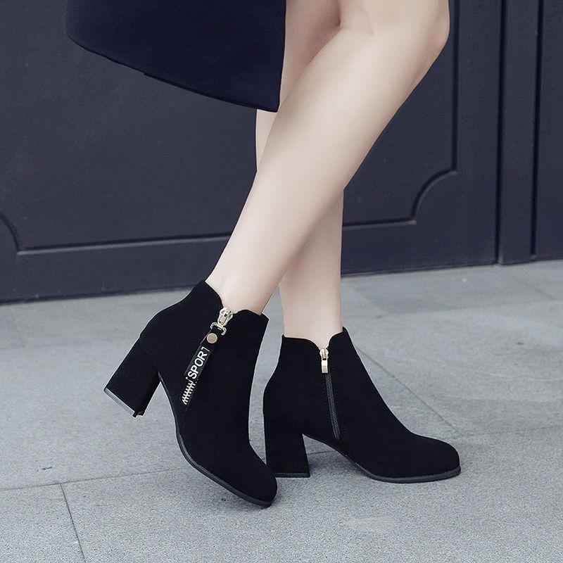 Fashion Heeled Ankle Boots for Women Autumn Winter Round Toe Booties Chic and Elegant Fashion 2025 Warm Woman Short Shoes On Promotion