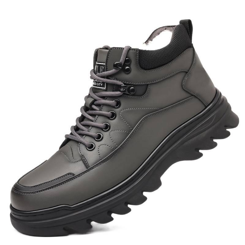 thick-soled cotton shoes, piled and thickened in winter, warm snow boots, casual sports plush leather shoes