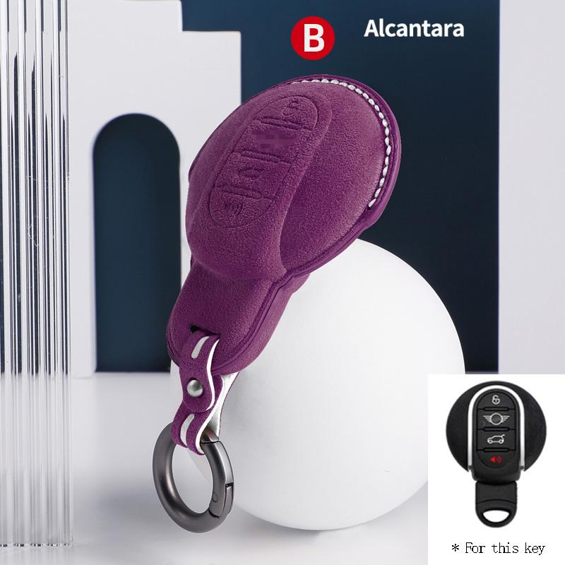Alcantara Suede Car Key Case Cover For BMW Mini COOPERS ONE JCW CLUBMAN F56 F55 F54 F57 F60 R55 R56 R57 R58 R59 R60 S Roadster