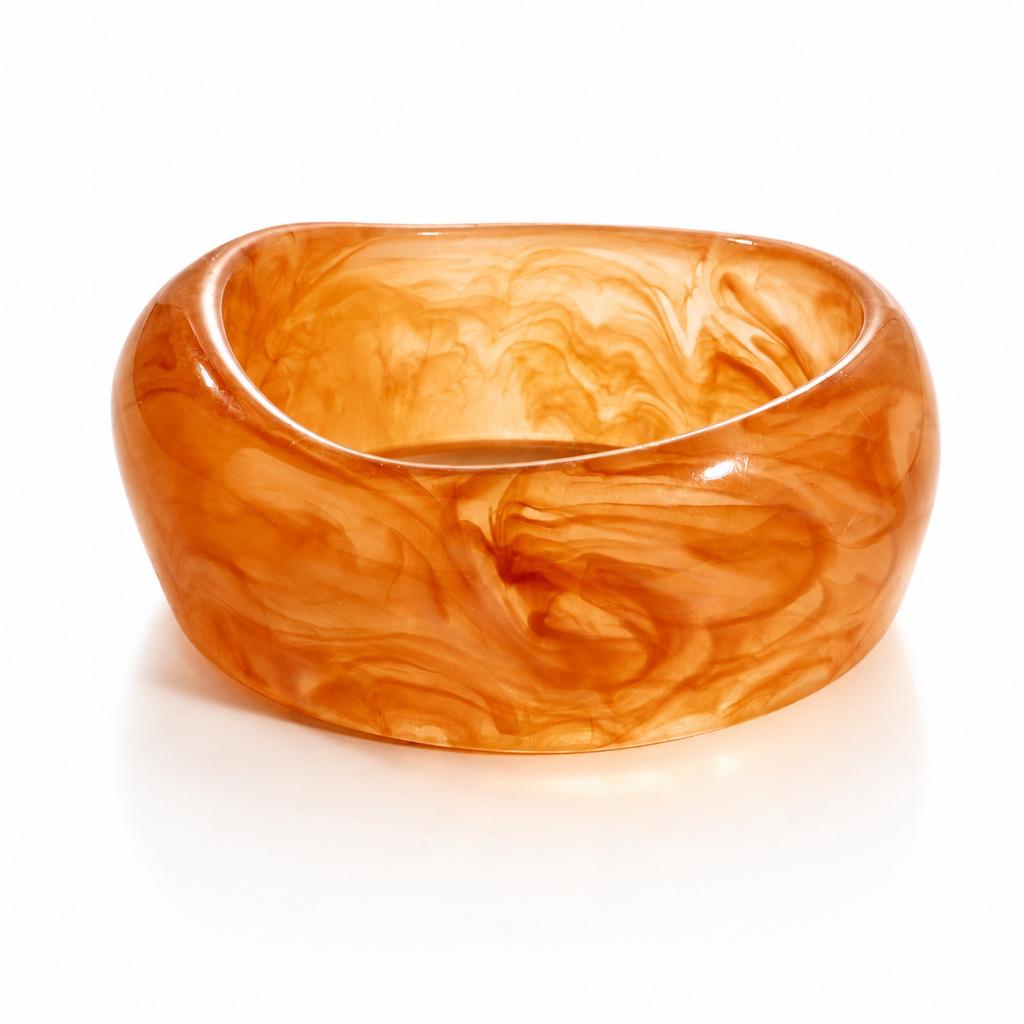 New wide version irregular resin bracelet female niche design smudging Japanese and Korean retro minimalist jewelry