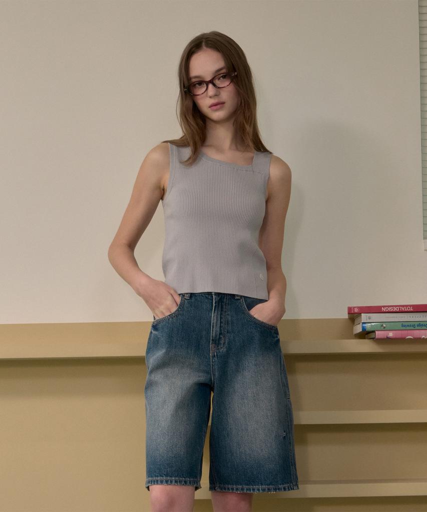 JUCYJUDY Asymmetrical Sleeveless Knit Jzkt321C