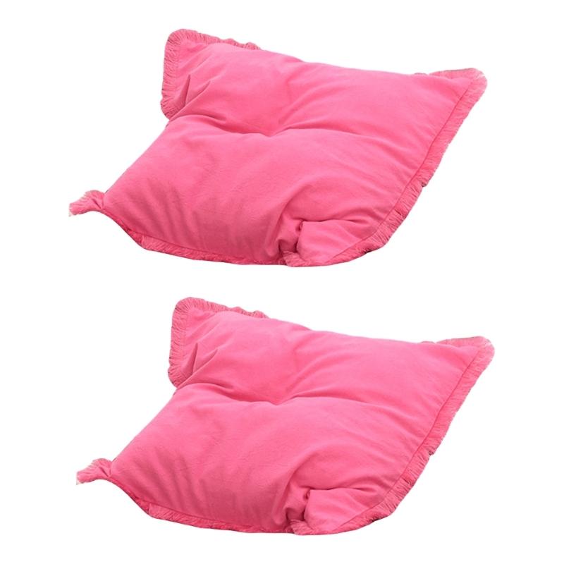 Solid Color Velvets Throw Pillow Case with Tassels Trim Bohemians Style for Living Room Decoration 18x18